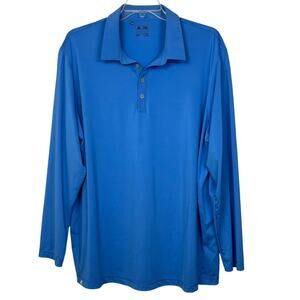 Adidas Polo men’s 2XL long sleeve Polo Blue polyester spandex blend